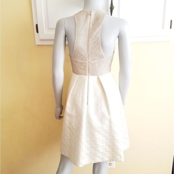 PHOEBE Couture Shimmer Fit Flare Dress - Picture 5 of 8